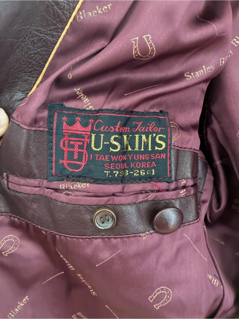 Vintage Oxblood Bespoke Leather Blazer